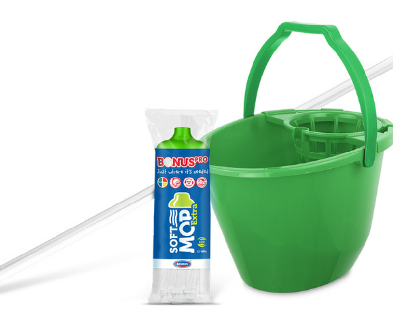 BONUS SoftMOP Extra felmosó szett B330 vödör, csavaró, mop, nyél, ZÖLD