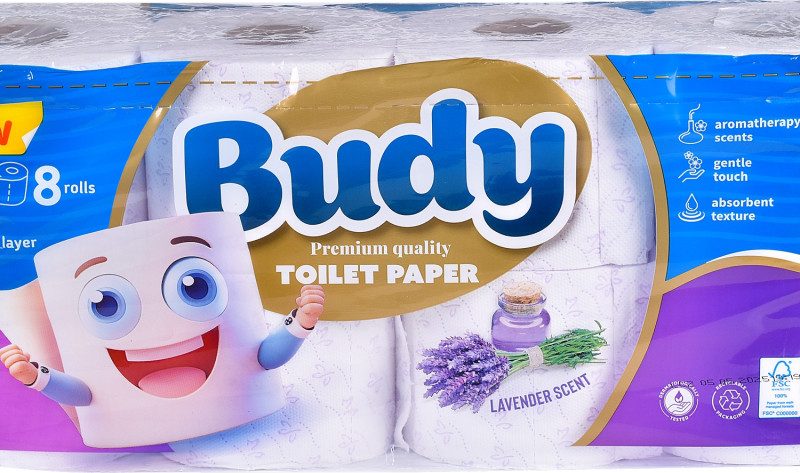 Budy toilet papír 3rtg 19m 8tek/csom Levendula